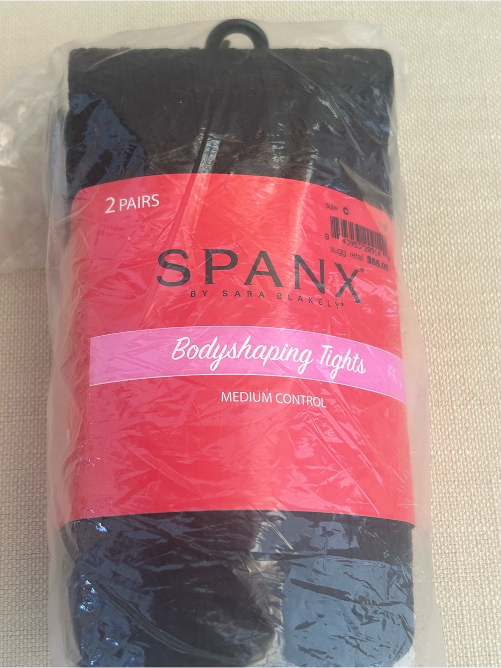 SPANX Two Pair Black Bodyshaping Tights - Packaged size C for 5’3-5’11